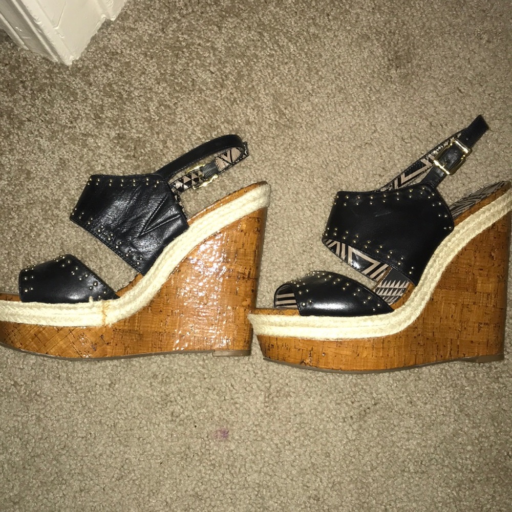 Jessica Simpson leather wedge wedge sandals, 7.5